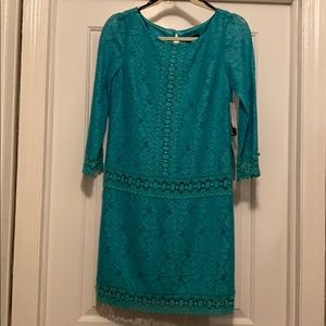 Laundry turquoise lace dress